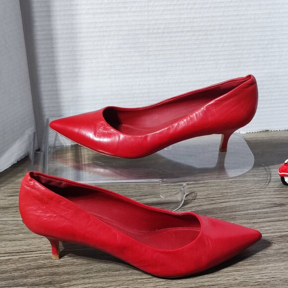Aldo stiletto heels pumps women's size 40 red pointed close toe - Picture 2 of 12